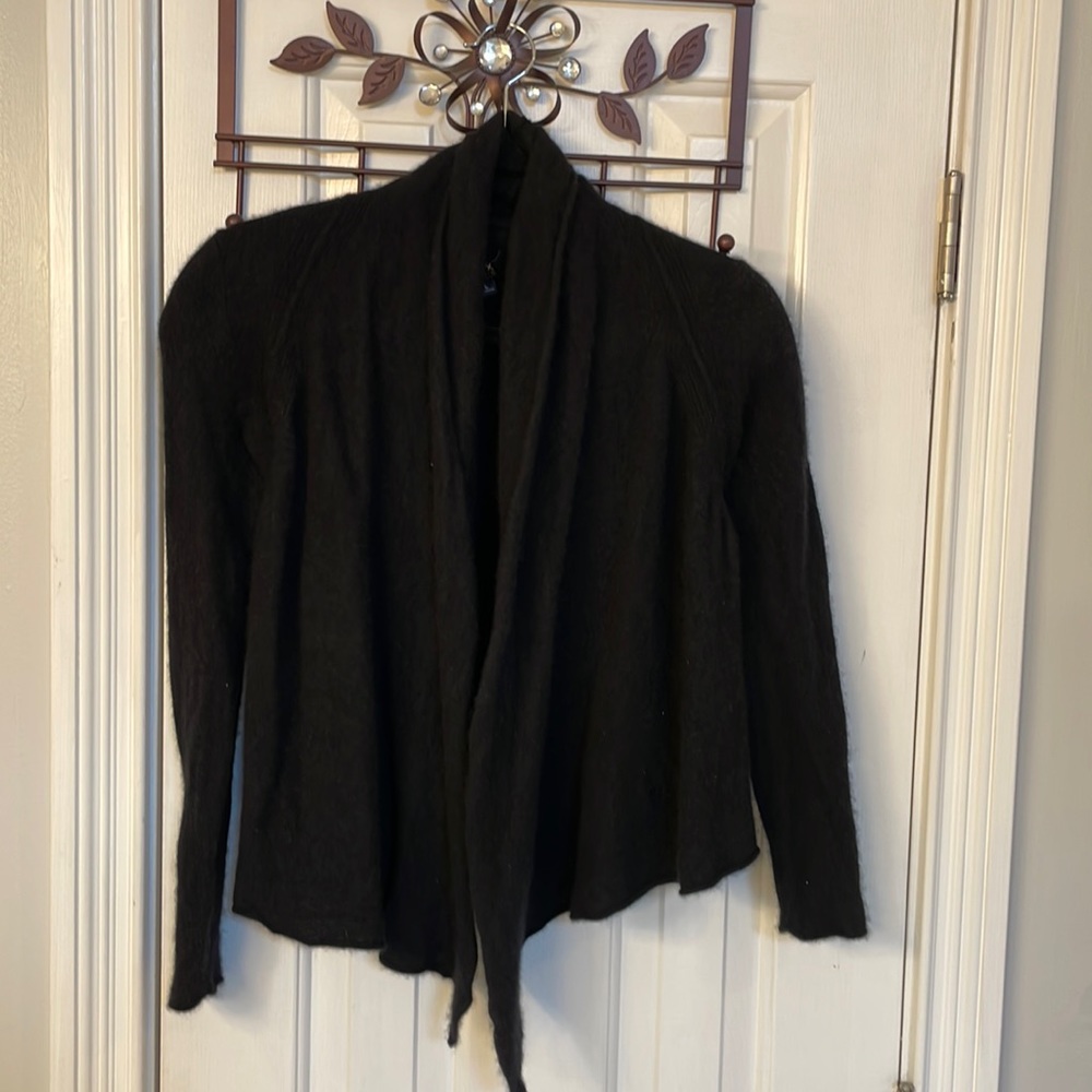 Alex Marie Black Cashmere Draped Cardigan